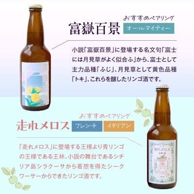 太宰が飲んだ!?リンゴ酒第3弾 【富嶽百景・走れメロス】 2本 セット 果実酒 りんご 酒