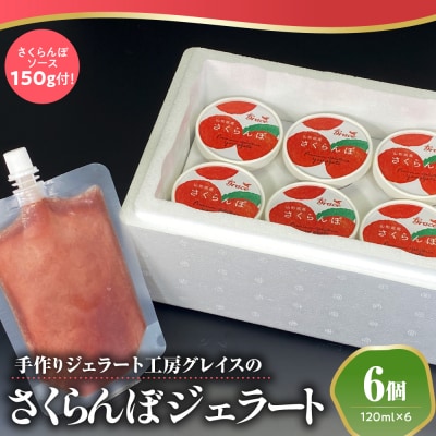山形県産 プレミアム さくらんぼ ジェラート 6個 ( 1個 120ml )