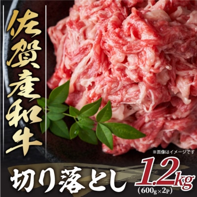 【毎月定期便】訳あり!佐賀産和牛切り落とし 1.2kg(600g×2p)(鳥栖市)全3回
