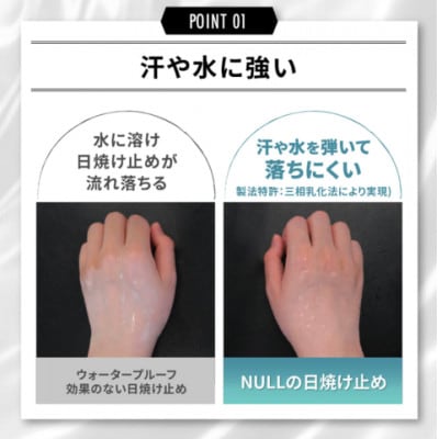 NULL ウォータープルーフ 日焼け止め ジェル