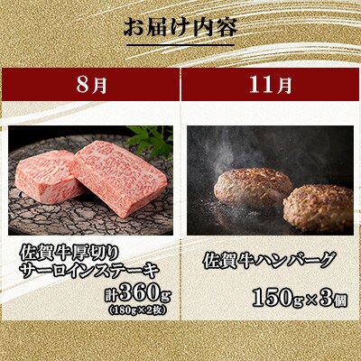 【発送月固定定期便】肉の定期便!佐賀牛を3ケ月に1回お届け!(鳥栖市)全4回