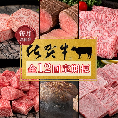 【発送月固定定期便】肉の定期便 佐賀牛 毎月月替わりでお届け(鳥栖市)全12回