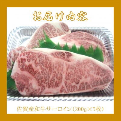 【佐賀産和牛】サーロインステーキ 600g(200g×3枚)(鳥栖市)