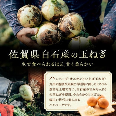 【毎月定期便】【九州産牛豚肉と佐賀白石産玉ねぎ使用】ご自宅用　ふわふわハンバーグステーキ4個全3回