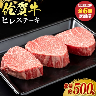 【毎月定期便】佐賀牛ヒレステーキ500g(3枚合計)(鳥栖市)全6回