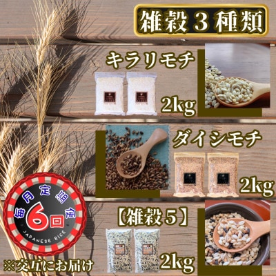 【毎月定期便】【雑穀】3種類食べ比べ♪(鳥栖市)全6回