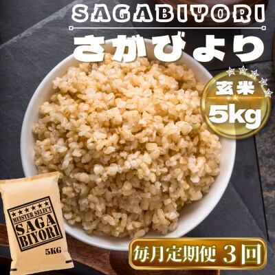【毎月定期便】【玄米】さがびより玄米5kg(鳥栖市)全3回