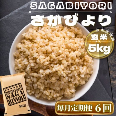 【毎月定期便】【玄米】さがびより玄米5kg(鳥栖市)全6回