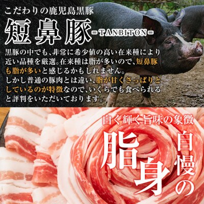 鹿児島黒豚「短鼻豚」無添加モモハム(ボンレスハム)200g×2パック (姶良市)