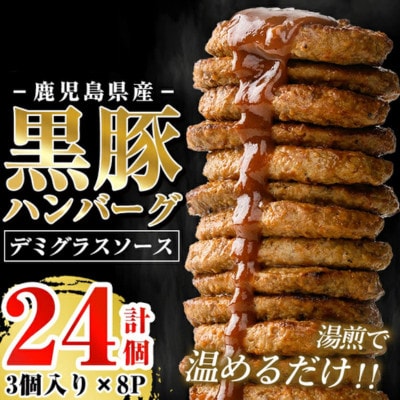 鹿児島県産黒豚デミグラスソースハンバーグ24個(210g(3個入)×8パック)