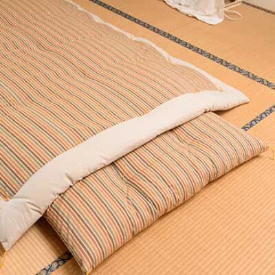 日本製!布団職人手作り遠州もめん掛け敷き組布団(シングルサイズ)(ベージュ)