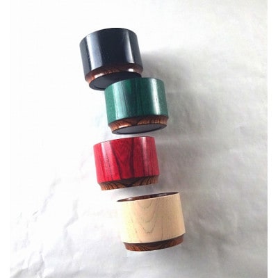 欅のコーヒー&デザートカップ　塗分け　あか