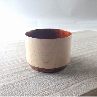 欅のコーヒー&デザートカップ　塗分け　しろ