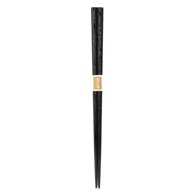 山中塗　国産箸　伝統工芸士　久保出章二作八角箸　黒摺(スベリ止付)SF-0771