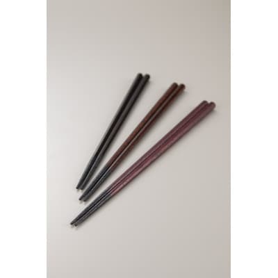 山中塗　国産箸　伝統工芸士　久保出章二作八角箸　茶摺(スベリ止付)SF-0772