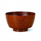 国産山中塗木製雑煮椀 欅4.3胴張椀　茶摺　SO-0503