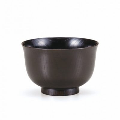 山中塗　欅3.7羽反汁椀　黒摺 SO-0474