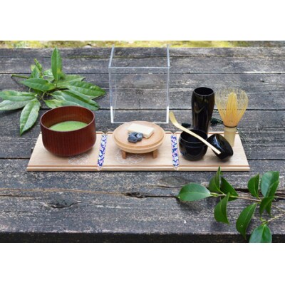 ＜茶道具＞お手前セット　IPPUKU飾り折 白木地/花七宝 SR-1163