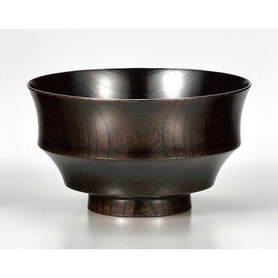 ＜国産品 山中塗＞ 欅4.3駒椀(黒摺)化粧箱入　SO-0277