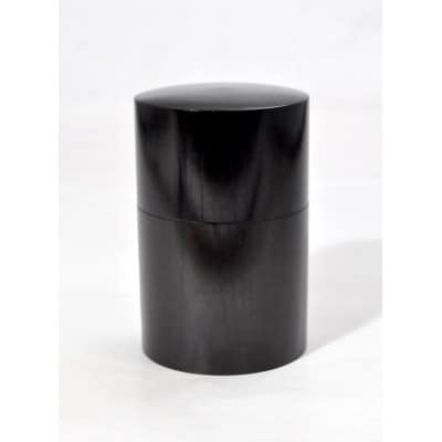 山中塗 嘉匠菴 欅 共木茶筒 黒摺 SX-0642