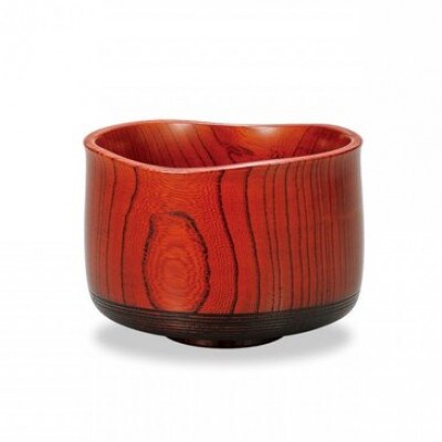 ＜国産品 山中塗＞欅　抹茶椀(赤摺)SO-0222