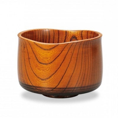 ＜国産品 山中塗＞欅　抹茶椀(茶摺)SO-0223