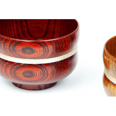 SO-0599 欅3.6ひさご椀　赤摺　金銀