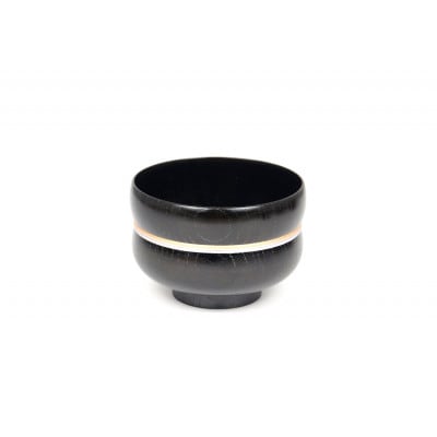 SO-0600 欅3.6ひさご椀　黒摺　金銀