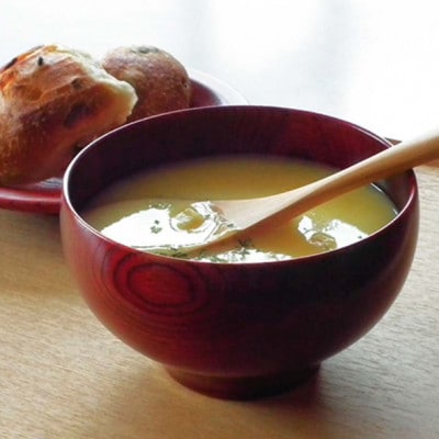 山中漆器　丸椀　茜・神代ペア