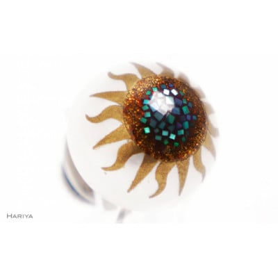 太陽蒔絵マベパールピンブローチ