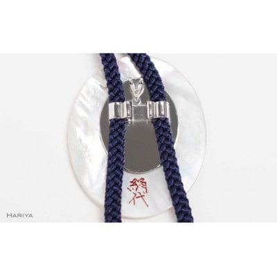 森の中のふくろう蒔絵 白蝶貝ループタイ