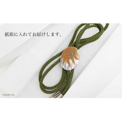 太陽蒔絵 黒蝶貝ループタイ
