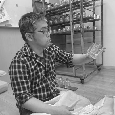 喜箔グラス 一合 酒器セット(1合片口1個、ぐい呑2個)
