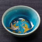 加賀九谷焼〈苧野憲夫〉平盃　金銀彩　鳥【高島屋選定品】
