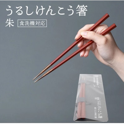 華正工房のうるしけんこう箸 食洗機対応 朱 (簡易包装)