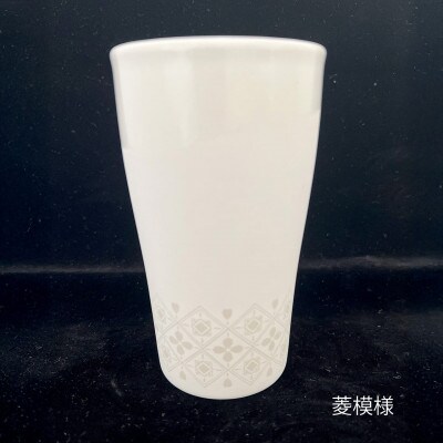 Qpor凍る器ビアカップ和柄 菱模様　銀