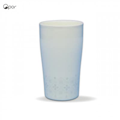 Qpor凍る器ビアカップ和柄 菱模様　銀