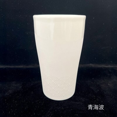 Qpor凍る器ビアカップ和柄 青海波　銀