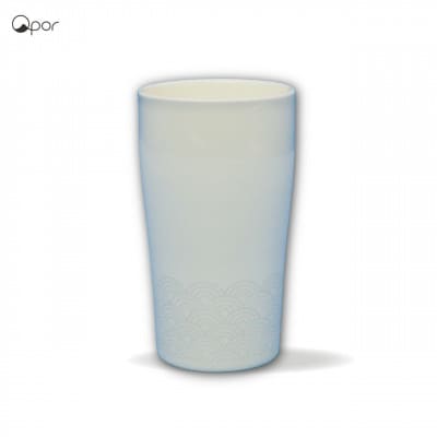 Qpor凍る器ビアカップ和柄 青海波　銀