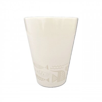 Qpor凍る器フリーカップ北欧柄　北海　銀