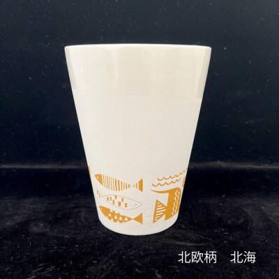 Qpor凍る器フリーカップ　北欧柄　北海　金