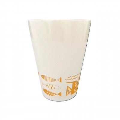 Qpor凍る器フリーカップ　北欧柄　北海　金