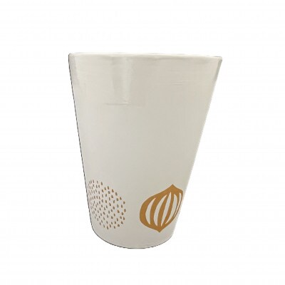 Qpor凍る器フリーカップ 北欧柄　組紋　金