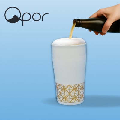 Qpor凍る器ビアカップ和柄　切子　金