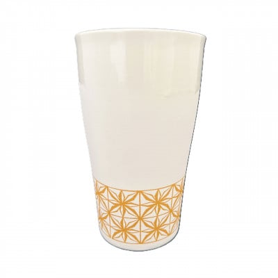 Qpor凍る器ビアカップ和柄　切子　金