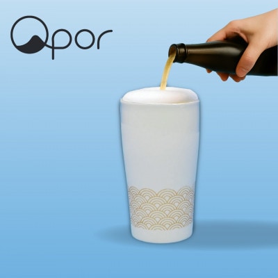 Qpor凍る器ビアカップ青海波　金