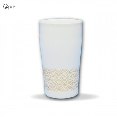Qpor凍る器ビアカップ青海波　金