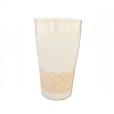 Qpor凍る器ビアカップ青海波　金