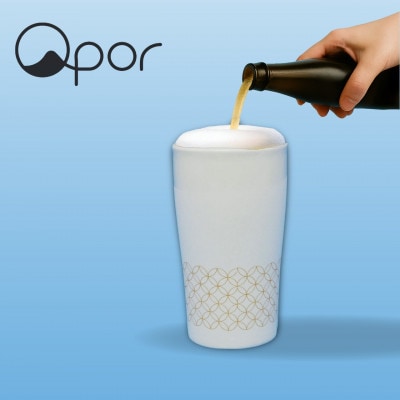 Qpor凍る器ビアカップ七宝　金