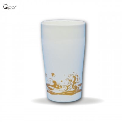 Qpor凍る器ビアカップ波と千鳥　金